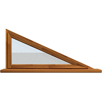 Деревянное окно – треугольник из лиственницы Модель 111 Клен